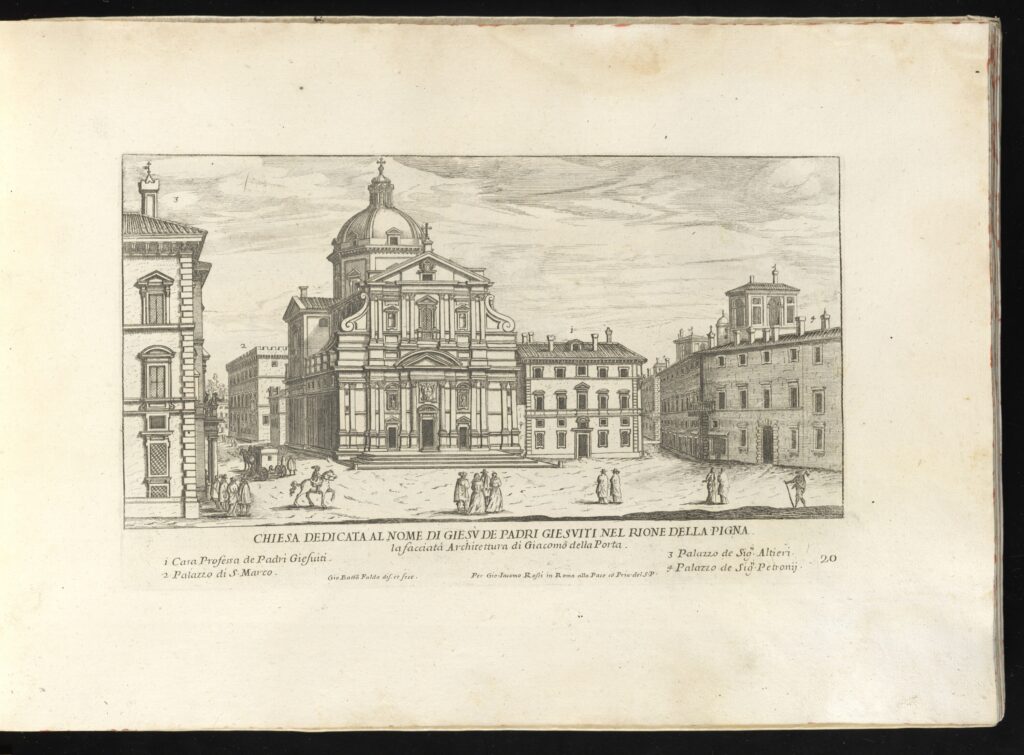 Print of the Chiesa Dedicata al Nome di Giesu by G. B. Falda.