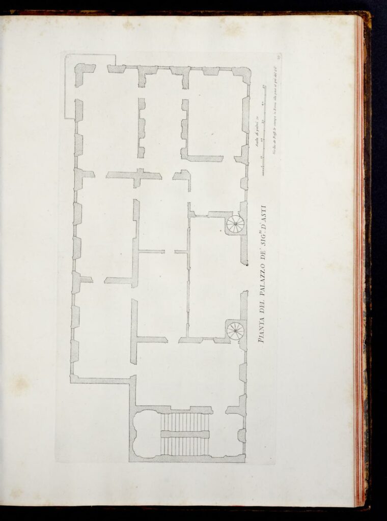 Print of the plan of the Palazzo D'Asti